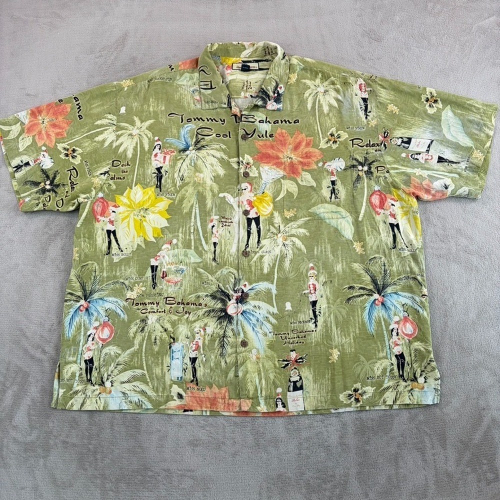 Vintage Tommy Bahama Miss Clause Miss Vixen Cool Yule Shirt Santa Lady Shirt 2XL